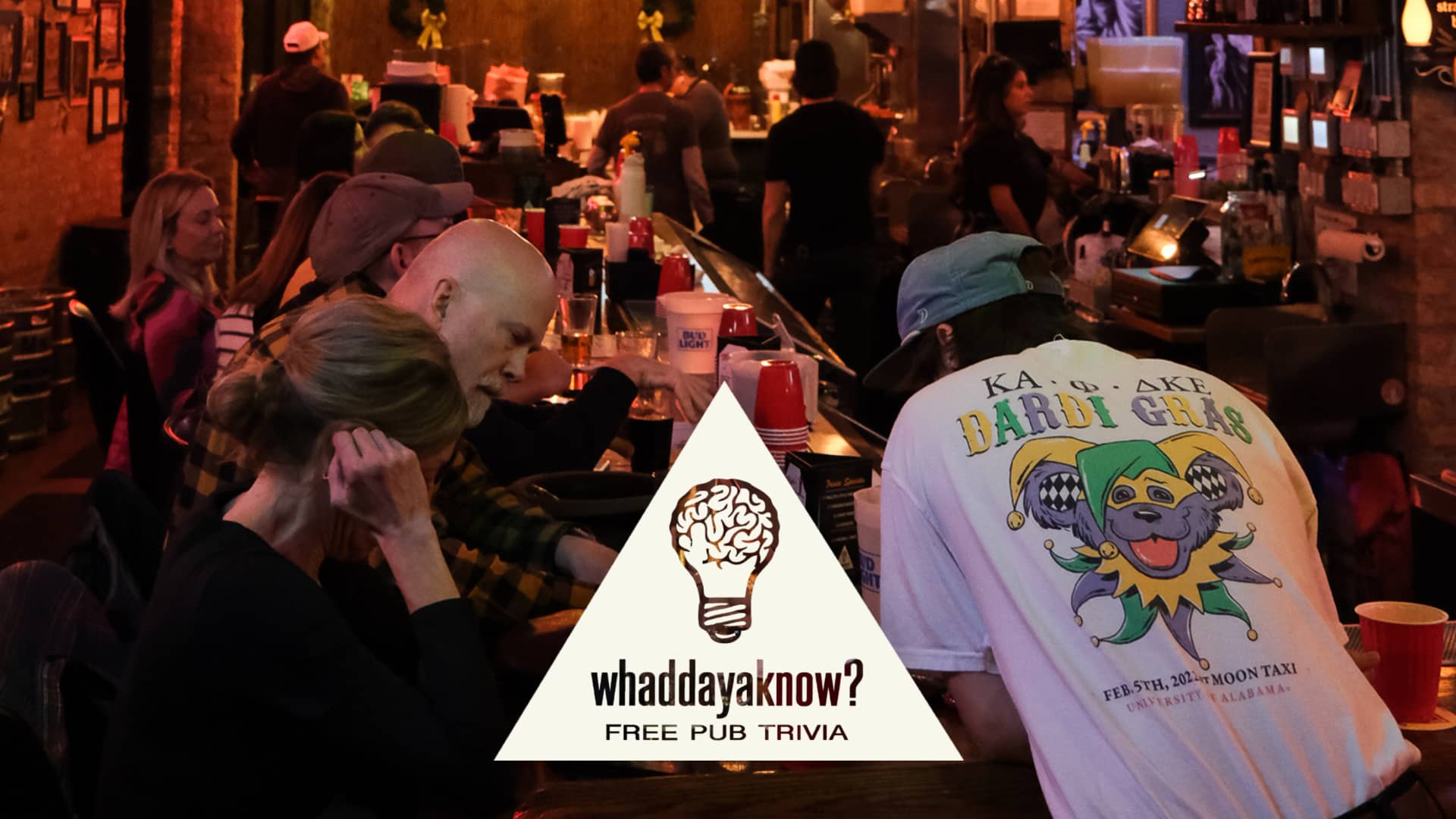 Promotional image for Whaddayaknow Trivia on October 15, 2025, at Carol's Pub