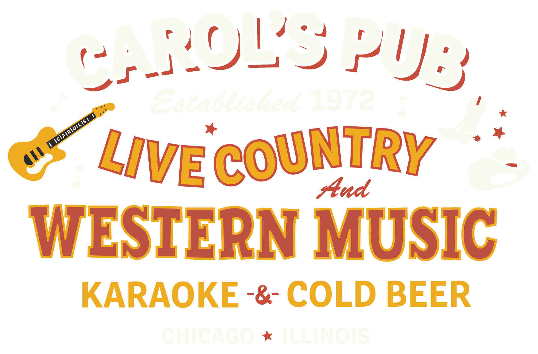 Carol's Pub Logo with Text and Icons