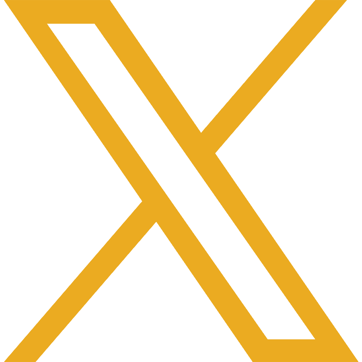 X (formerly Twitter) logo in gold